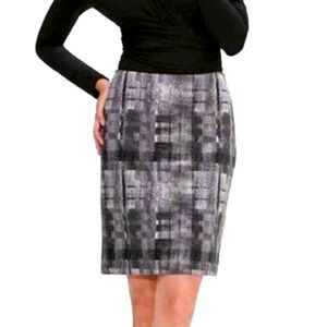EUC MM LaFleur Noho Abstract check pencil skirt Sz 4